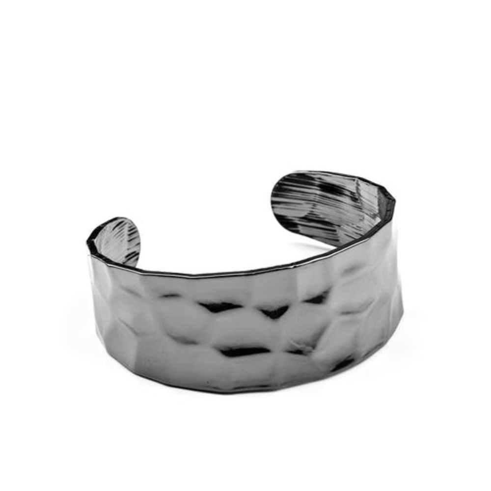 Textured Gunmetal Cuff Bracelet